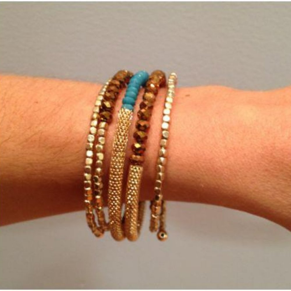 Stunning Gold and Teal Wrap Bracelet - New